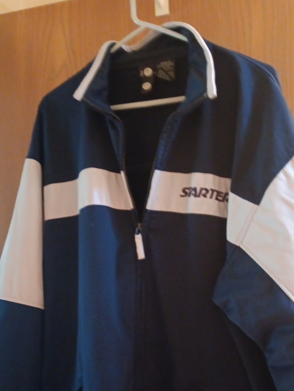 STARTER Navy and White Zip-Up Windbreaker Jacket